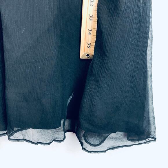 J.Crew V-Neck Front & Back Black Silk Sleeveless Cocktail Dress - Size 12 Y2K - Picture 11 of 14